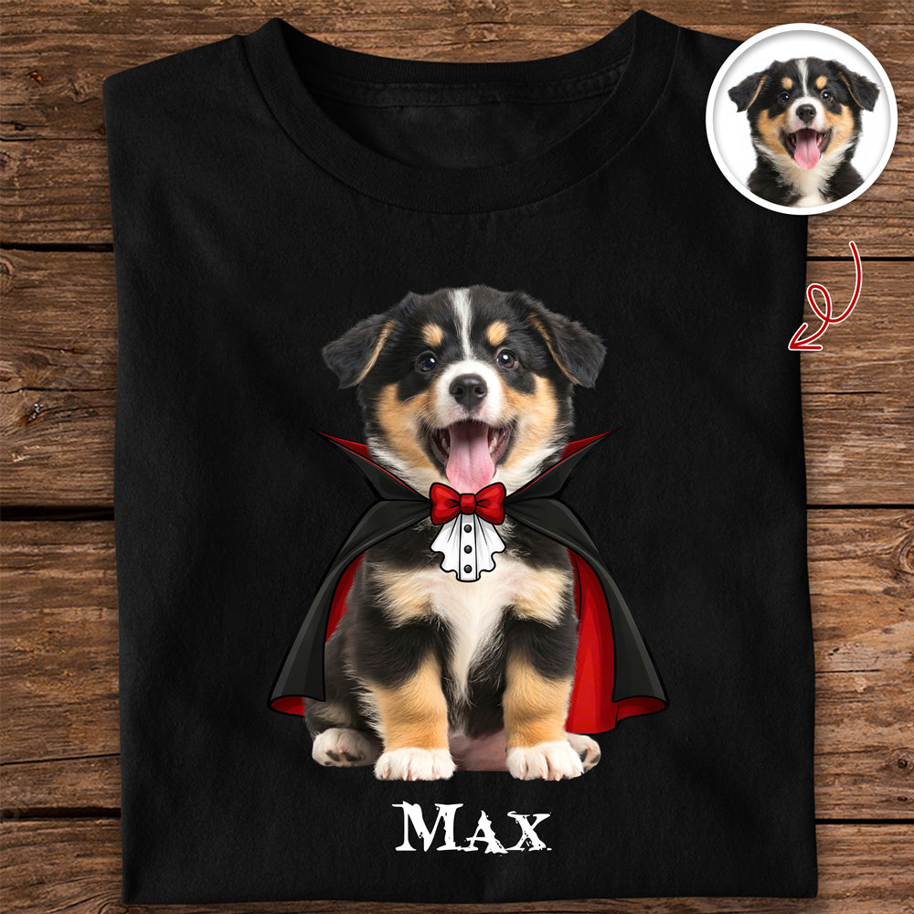 Custom Dog Photo Halloween Dark Shirt - Personalized Halloween Gift for Dog Lovers CH07 180178