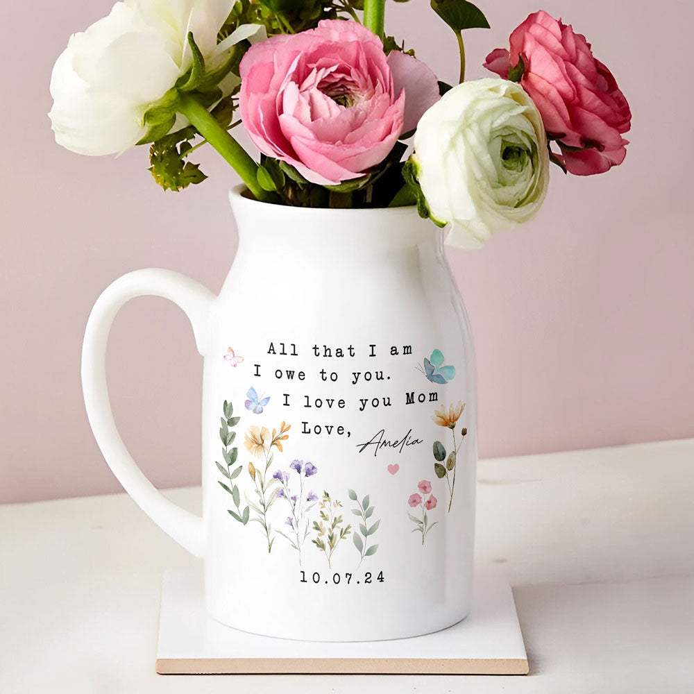 Personalised Mother's Day Floral Flower Vase Gift For Mom HO82 901918