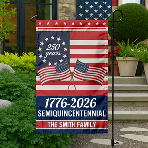 Custom Family Name Semiquincentennial 250th Anniversary Patriotic Garden Flag LM32 895865
