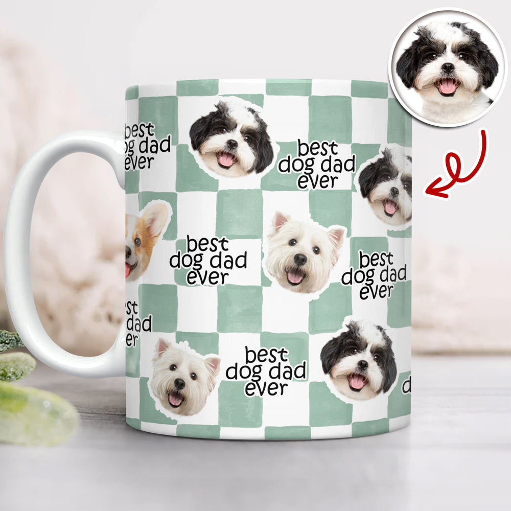 Custom Pet Photo Best Dog Dad, Mom Ever Print Full Mug - Gift for Parents, Father's Day LM32 669015