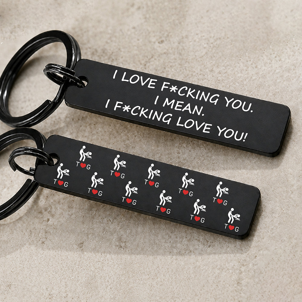 Personalized I F*cking Love You Metal Keychain For Couple TH10 170777