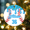 Custom Baseball Ice Cream Christmas Ceramic Ornament, Unique Sports Gift for Baseball Lovers, Kids and Team TH10 171219