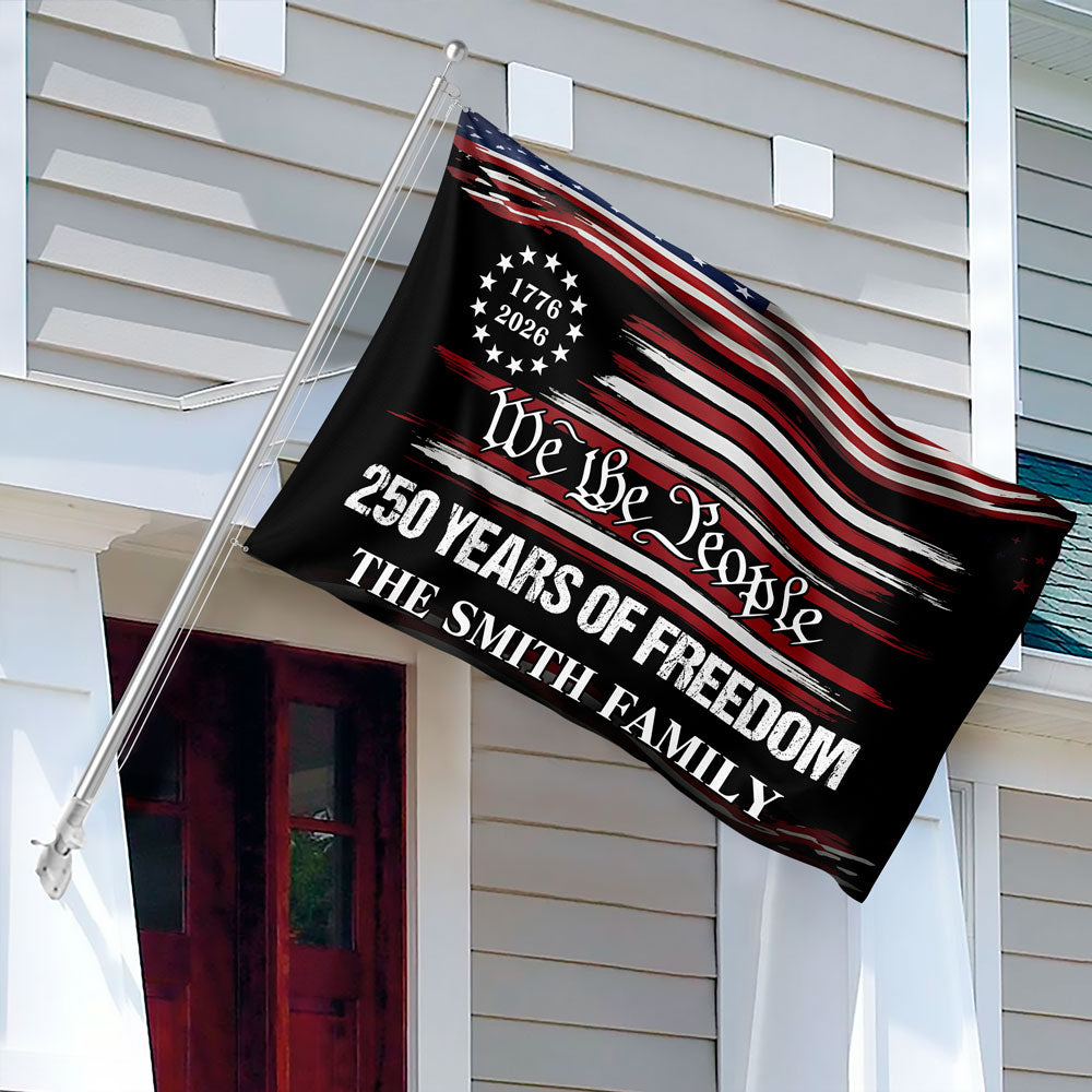 Custom Family Name We The People 250 Years USA Banner House Flag HA75 920572