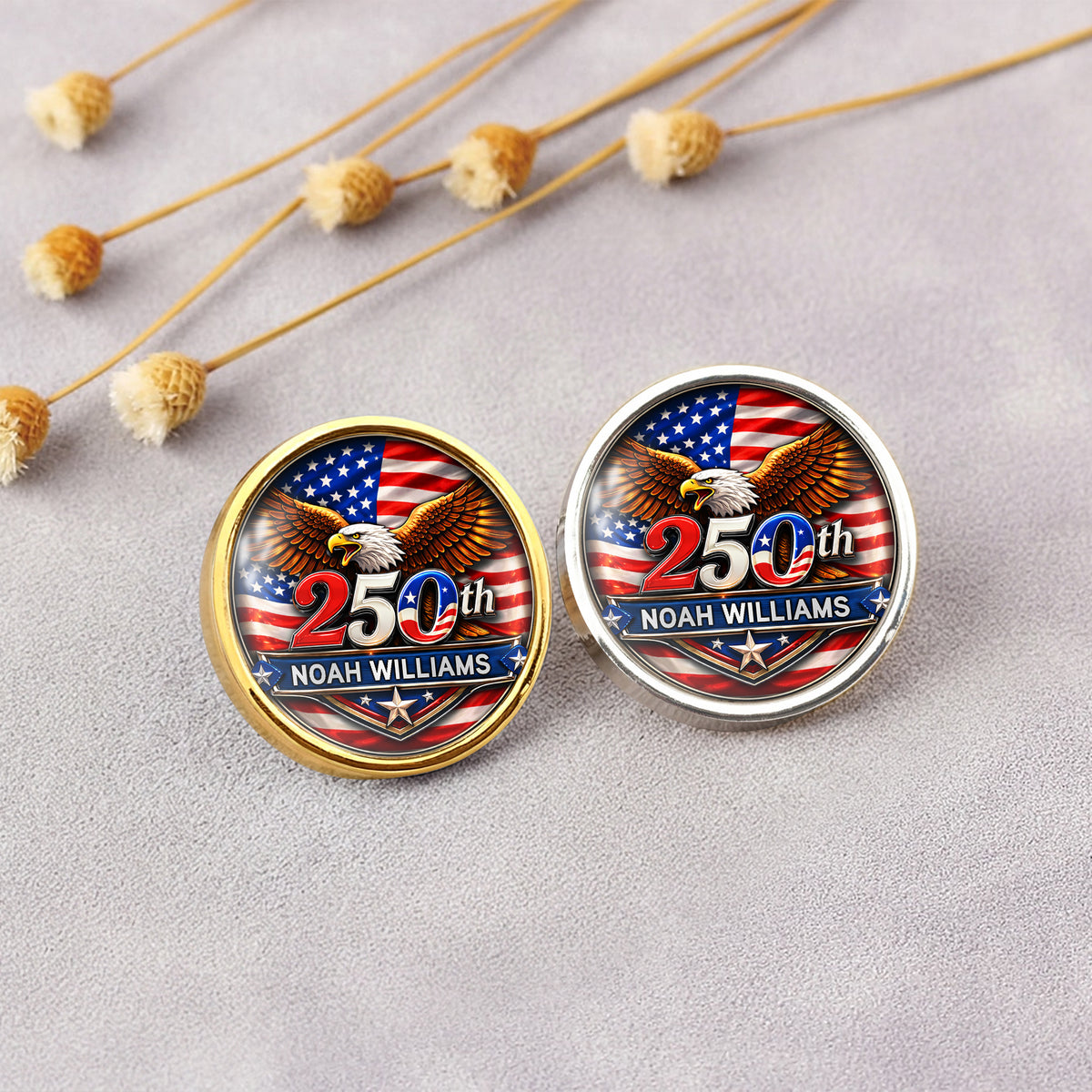 Custom Name America 250th Anniversary 1776-2026 Eagle Lapel Pin LM32 899687