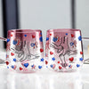 Custom Name Forever Connected, Hand in Hand American Flag Gradient Glass Mug, Personalized Mother’s Day Gift for Mom HO82 902074