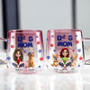 Custom Dog Mom & 3D Dog US Flag Gradient Glass Mug HO82 901916