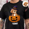 Custom Dog Photo Halloween Dark Shirt - Personalized Halloween Gift for Dog Lovers CH07 180178