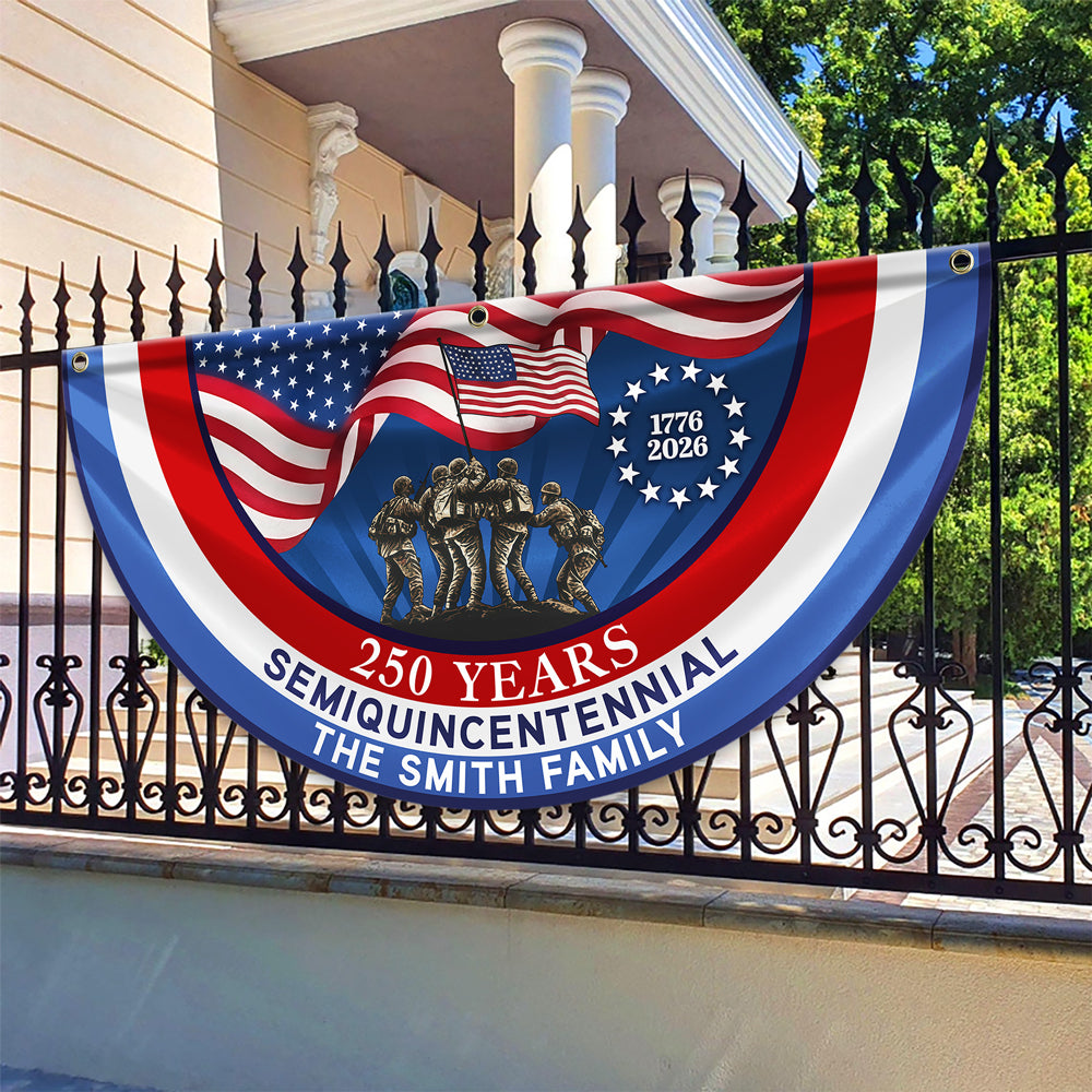 American Flag - USA 250th Anniversary Semiquincentennial Non-Pleated Fan Flag HO82 901056