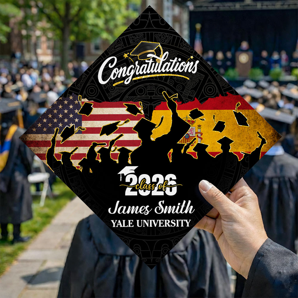 Personalized Grads National Flag Class Of 2026 Graduation Cap Topper LM32 899305