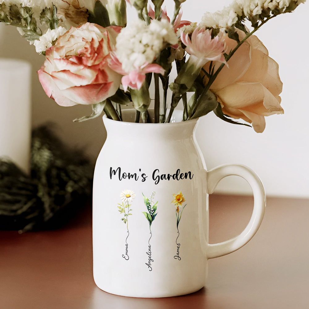 Mom's Garden Personalized Birthflowers Vase, Mothers Day Gift CH07 910884