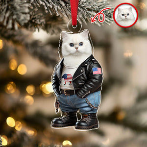 Custom Photo Cool Cat Career Uniforms Acrylic Ornament For Cat Lovers HA75 897152