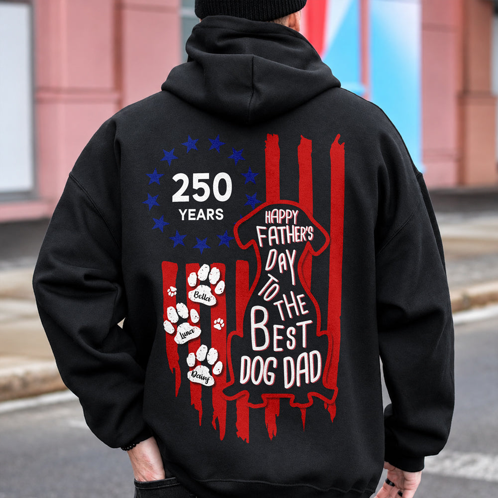 Custom Happy Father's Day To Best Dog Dad Besty Ross Flag Back Dark Shirt LM32 669283