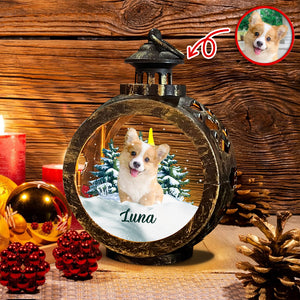 Custom Photo Christmas Candlelight Lantern Ornament For Dog Lovers HA75 897510