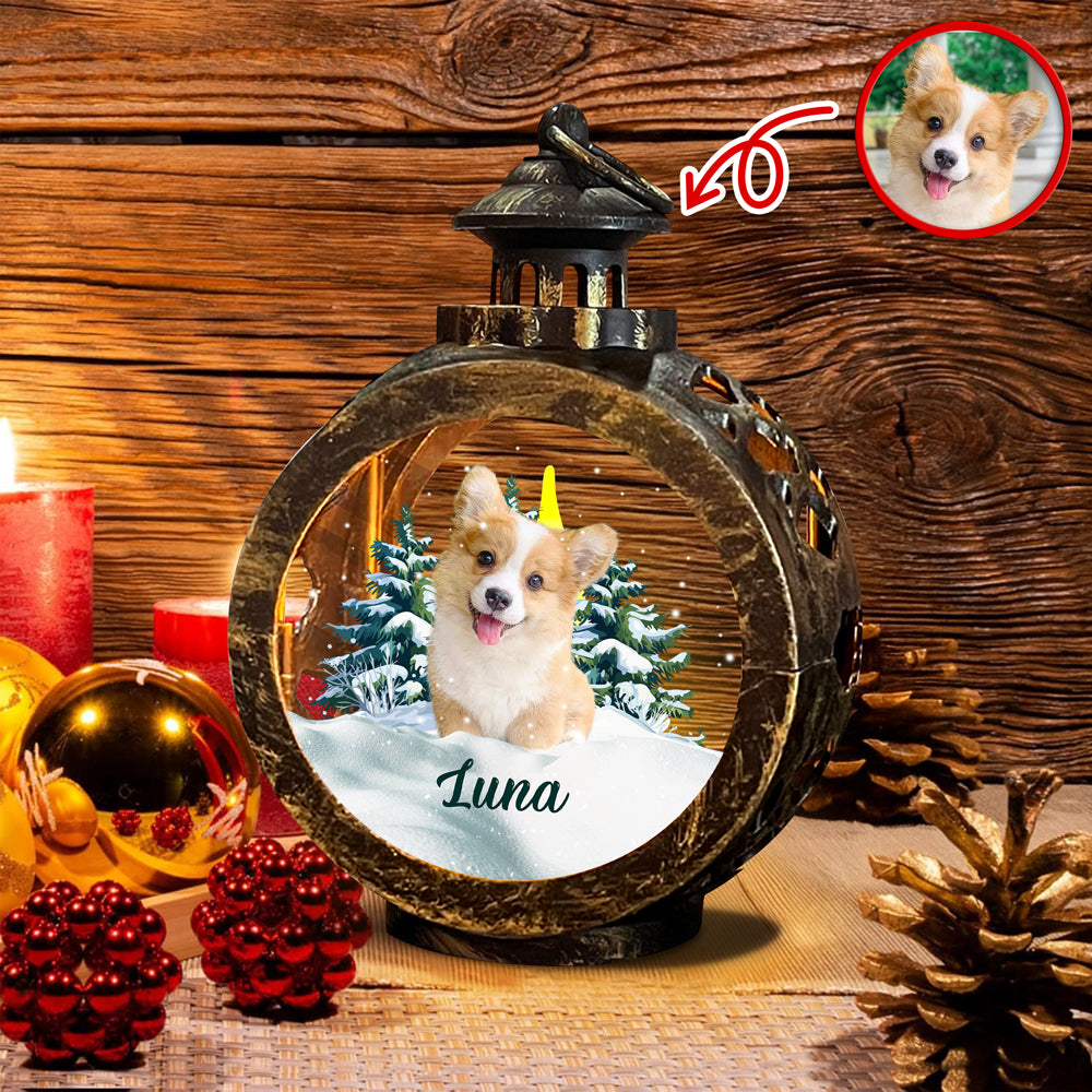 Custom Photo Christmas Candlelight Lantern Ornament For Dog Lovers HA75 897510