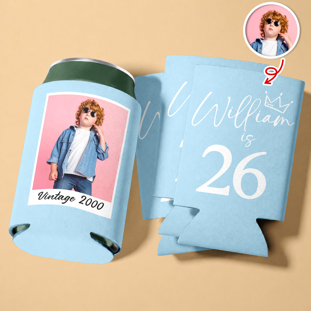 Custom Photo Vintage Year Birthday Can Cooler LM32 899931