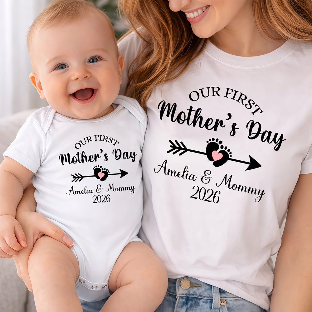 Personalised Our First Mothers Day Matching Shirt LM32 899623