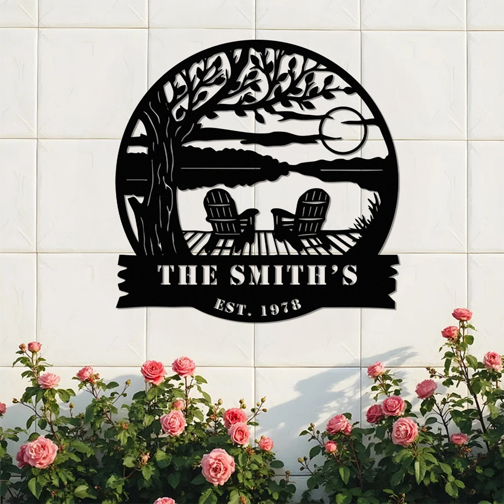 Personalized Family Name Lake House Metal Sign Gift For Couple Anniversary HA75 920016