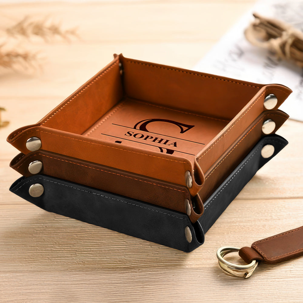 Personalized Leather Valet Tray Gift For Him Her HO82 902448