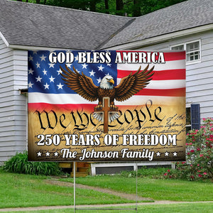 Personalized God Bless America 250 Years Of Freedom Yard Sign HO82 900902