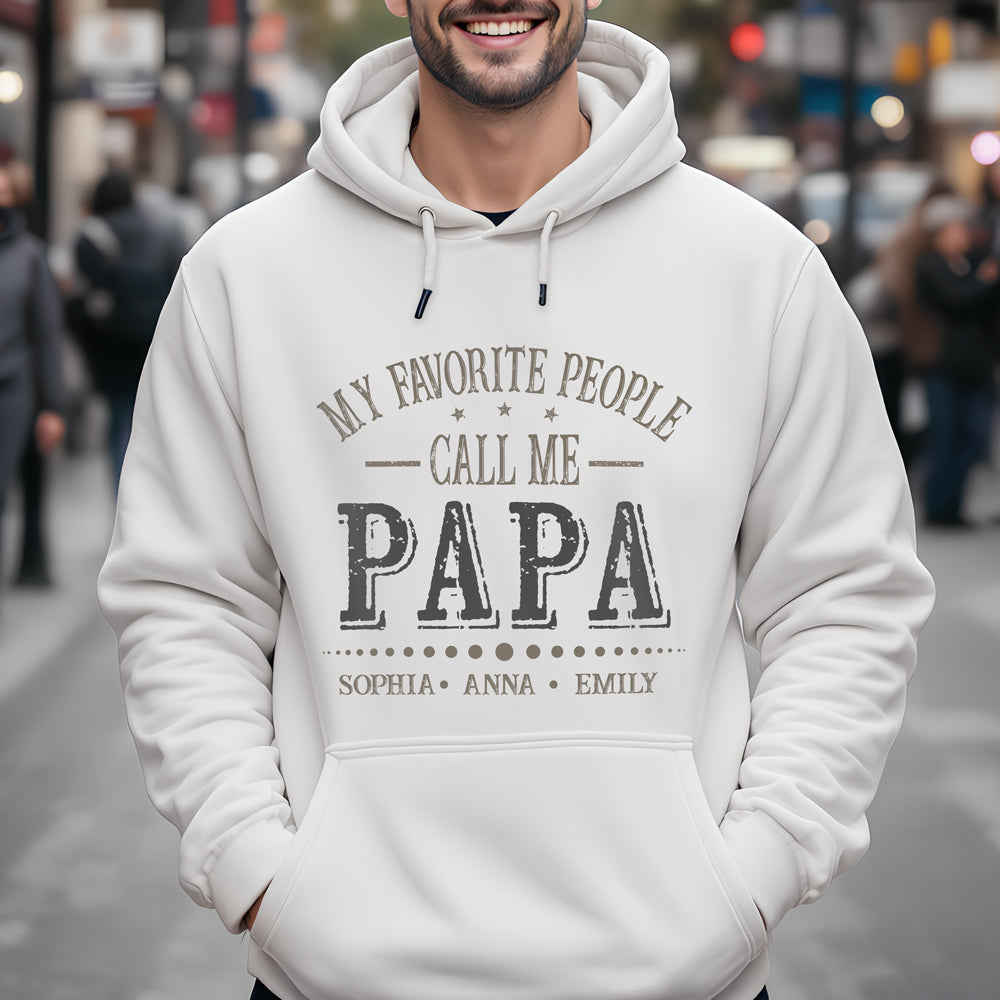 Custom Kid Names My Favorite People Call Me Papa White Shirt Personalized Gift for Father’s Day HO82 902284