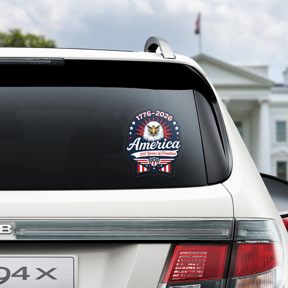 1776-2026 250 Years Of Freedom Anniversary Car Window Decal Sticker CH07 910156