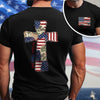 Custom Name God Bless America Patchwork USA Flag Back & Front Dark Shirt HO82 902202