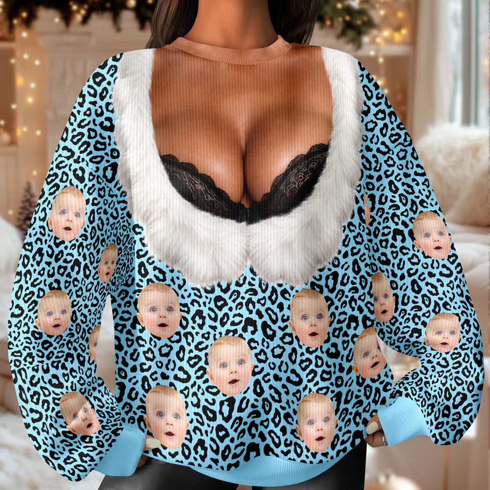 Custom Face Funny Christmas Ugly Sweater Novelty Holiday Gift for Women HO82 903694