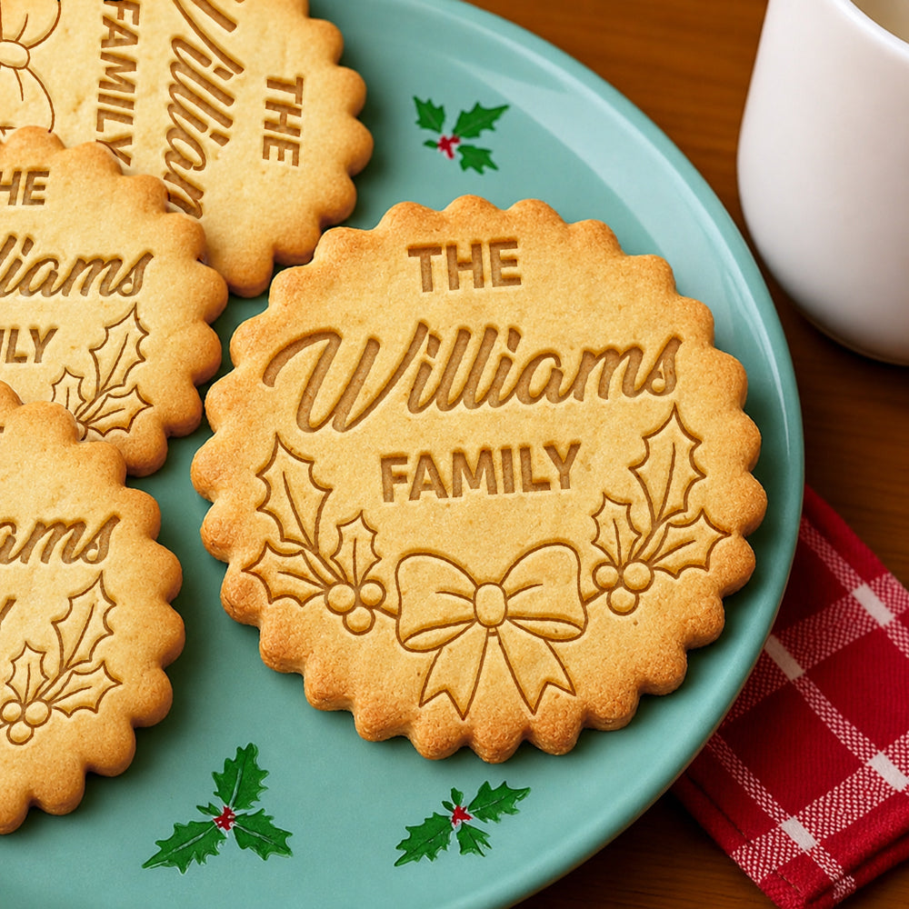 Custom Family Name Christmas Cookie Stamp – Personalized Holiday Baking Gift LM32 669697