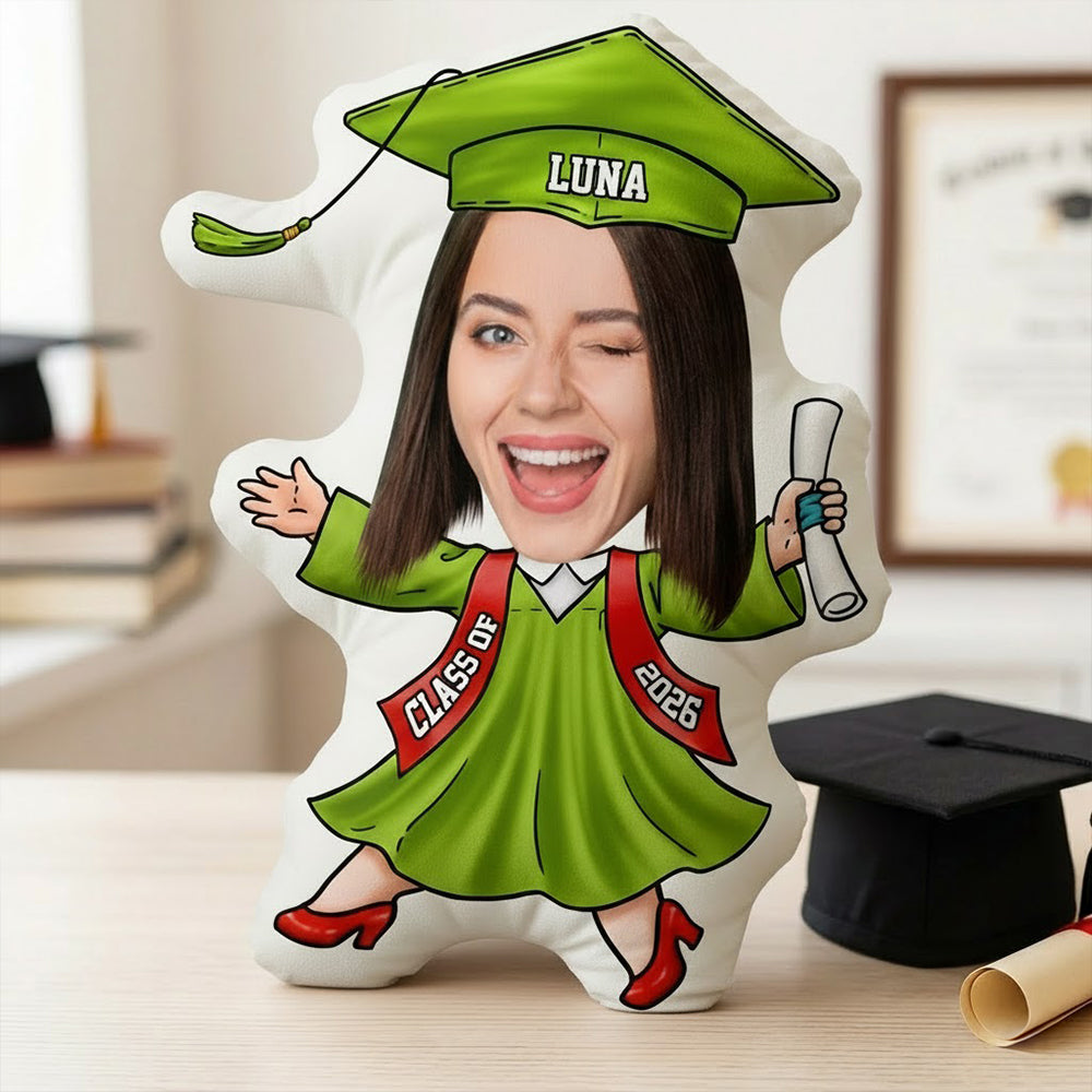 Custom Funny Face Class of 2026 Graduation Shaped Pillow, Senior Gift LM32 899337