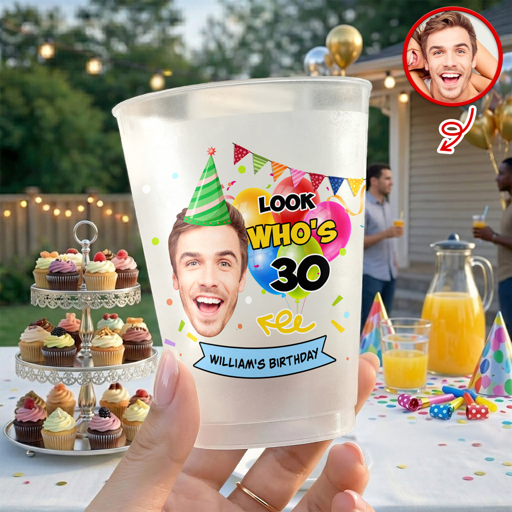 Custom Face Birthday Cups – Look Who’s 26 Personalized Photo Party Cups CH07 911304