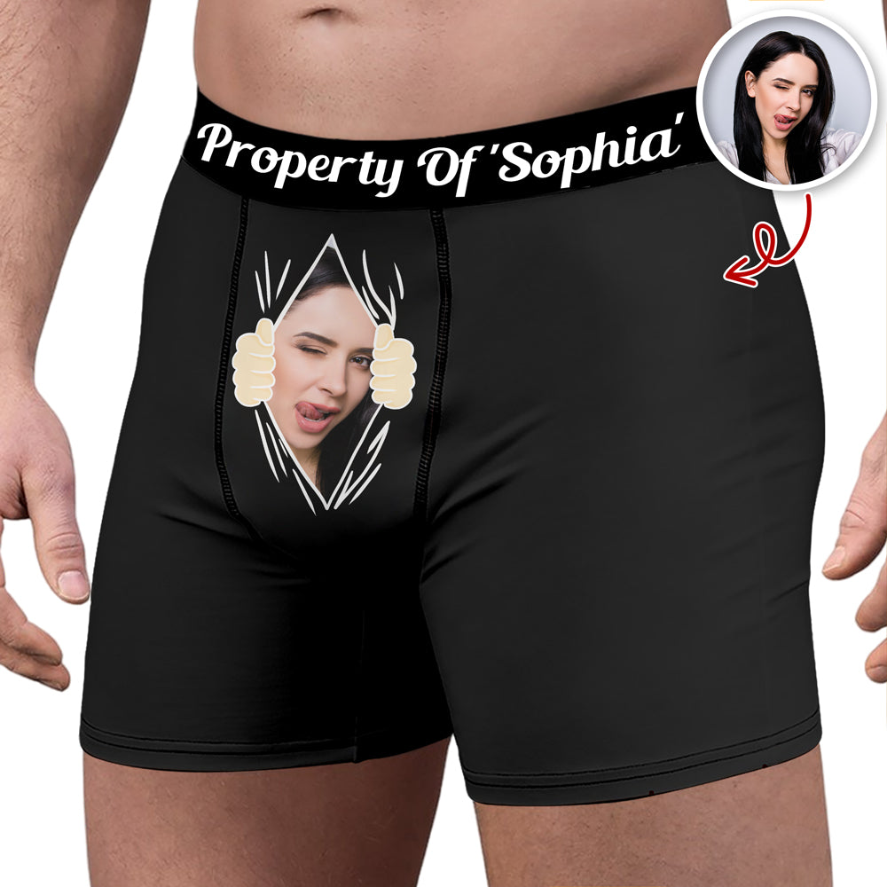 Custom Funny Property Of Her Photo Men's Boxer Briefs TH10 898119