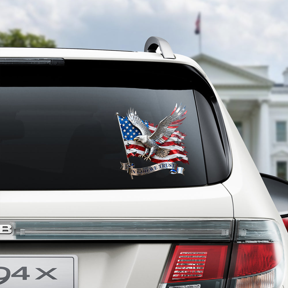 In God We Trust Patriotic Car Window Decal Sticker - American Christian Gift HO82 902150