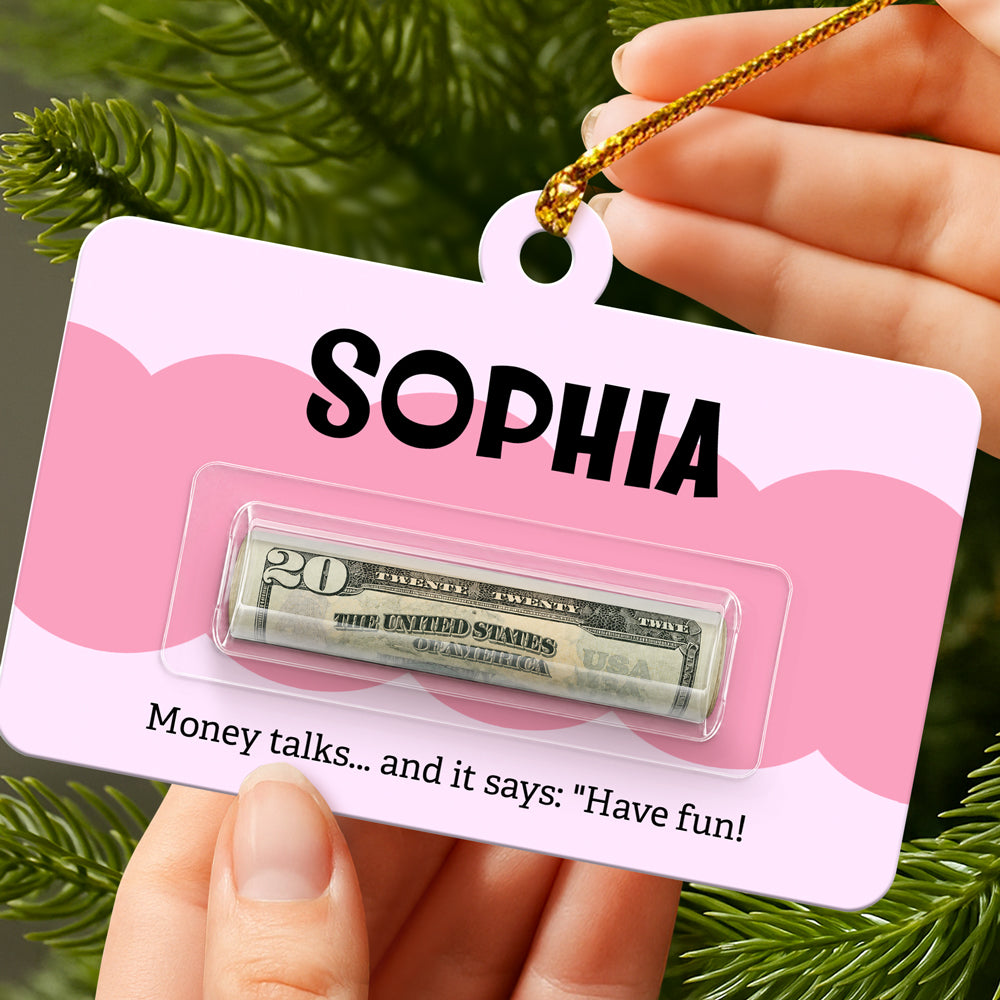 Custom Name Christmas Gift for Family & Friends Money Holder Ornament LM32 670381