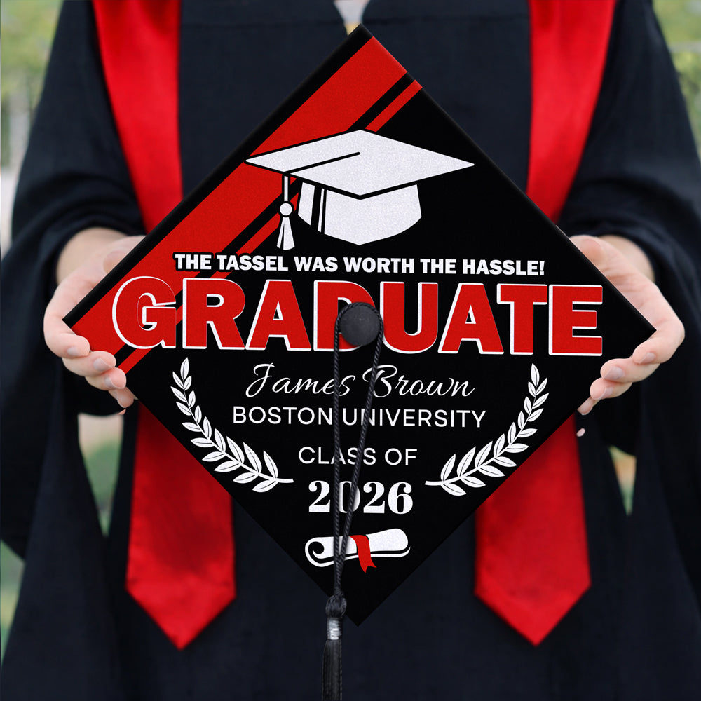 Custom Name The Tassel Was Worth The Hassle Graduation Cap Topper TH10 169227