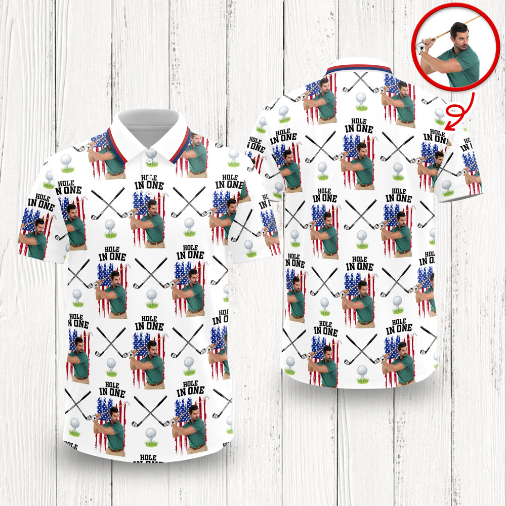 Custom Photo Hole In One With American Flag Gift For Golfer CH07 899922