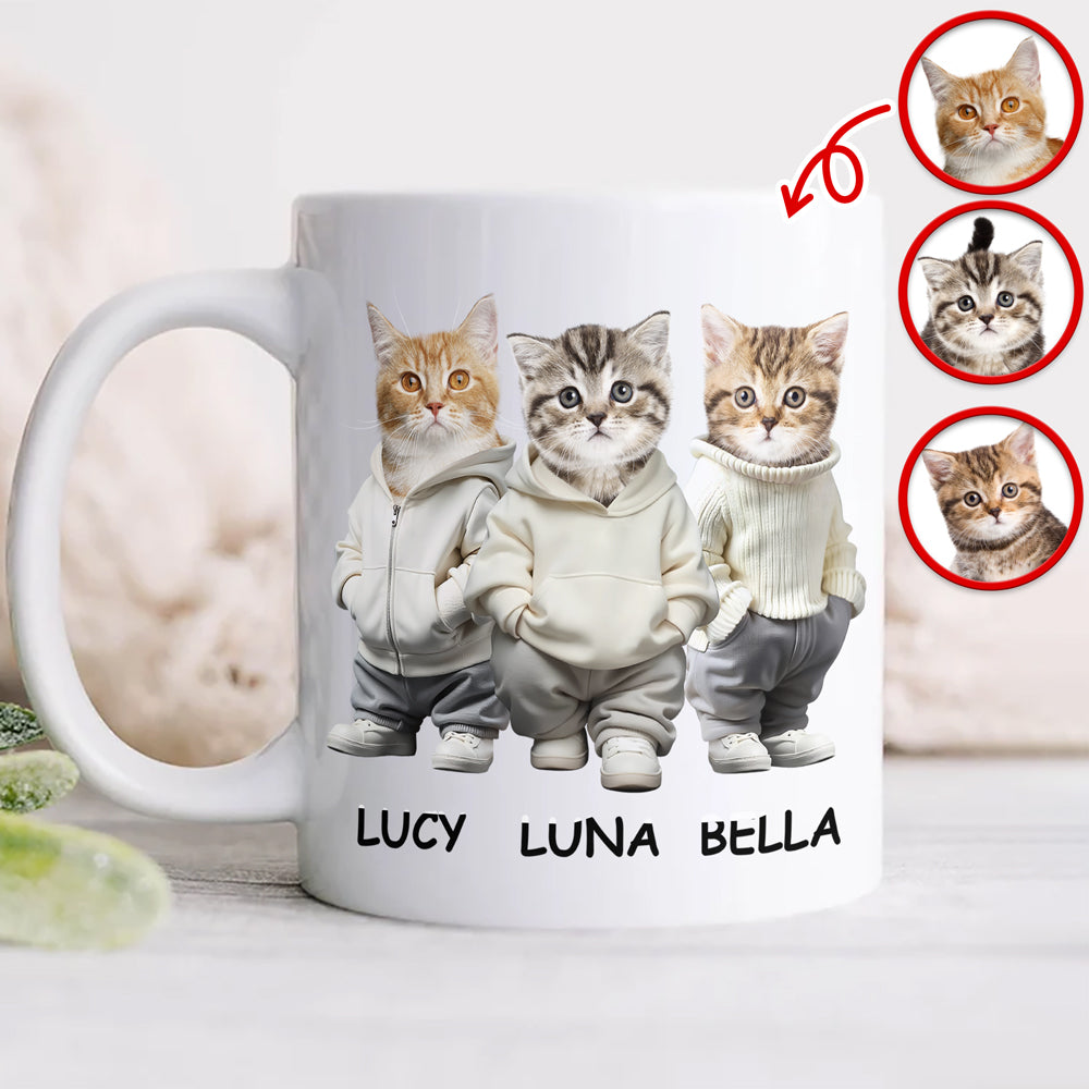 Custom Photo And Name Cat White Mug For Cat Pet Lovers HA75 897598