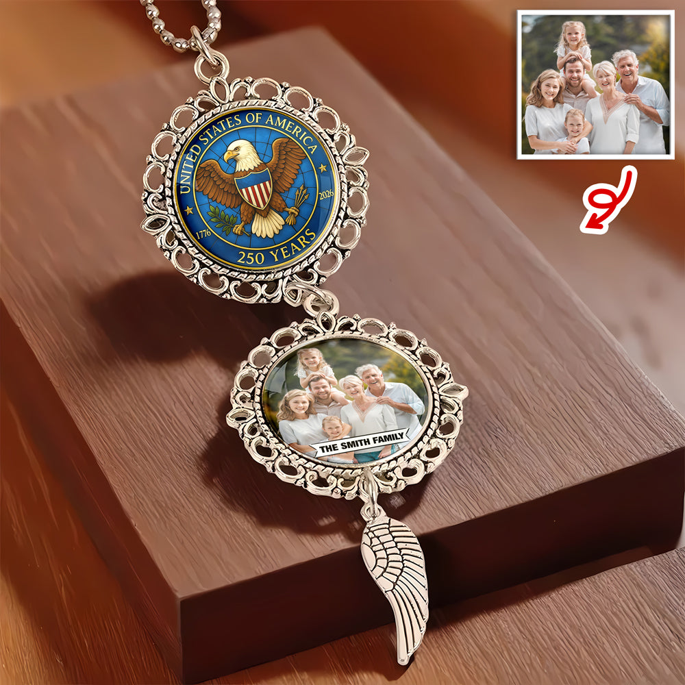 Custom Family Photo 250 Years Of Freedom Hanging Ornament With Charm LM32 897807