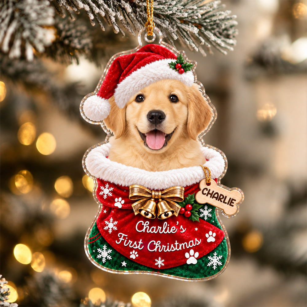 Personalized Pet First Christmas Acrylic Ornament, Holiday Keepsake for Pet Lovers LM32 670017