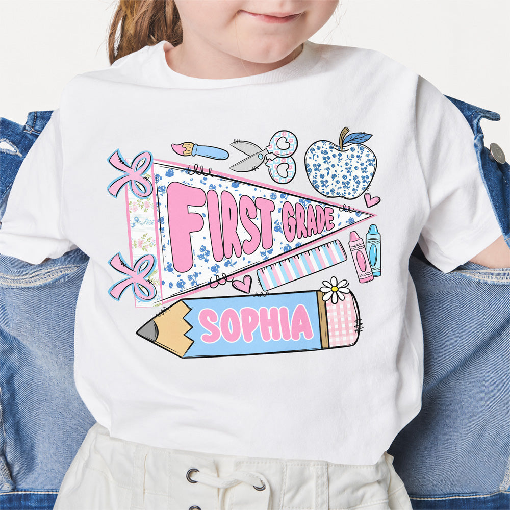 Custom Name First Day of Kindergarten Kid Shirt, Back To School Shirt For Daughter HO82 903262