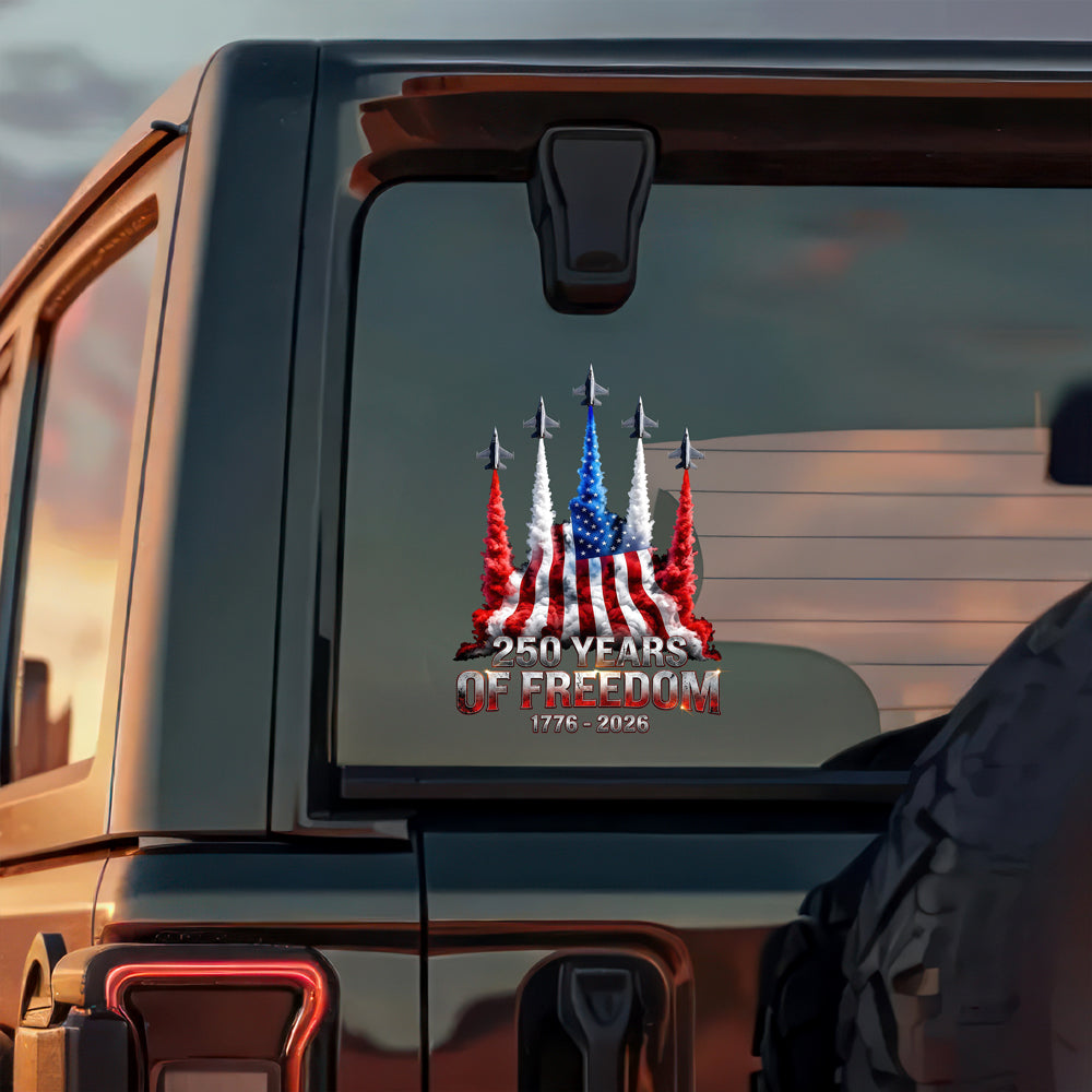 250 Years of Freedom 1776–2026 American Flag Car Window Decal Sticker HO82 902782
