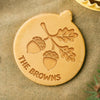 Custom Family Name Acorn Cookie Stamp, Personalized Holiday Baking Gift LM32 670285
