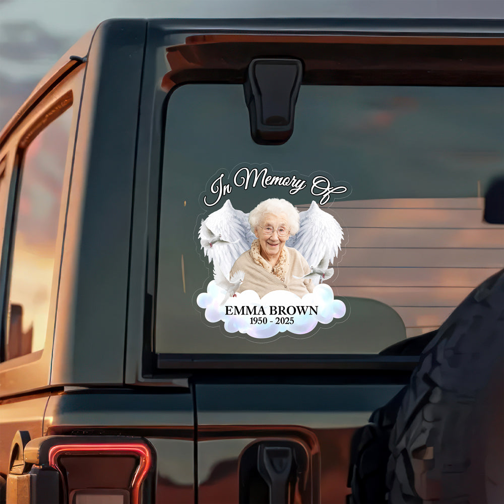Custom Photo In Memory Of Car Window Decal Sticker Memorial Gift For Family CH07 910210