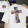 Custom Name God Bless America Patchwork USA Flag Back & Front Shirt HO82 902224
