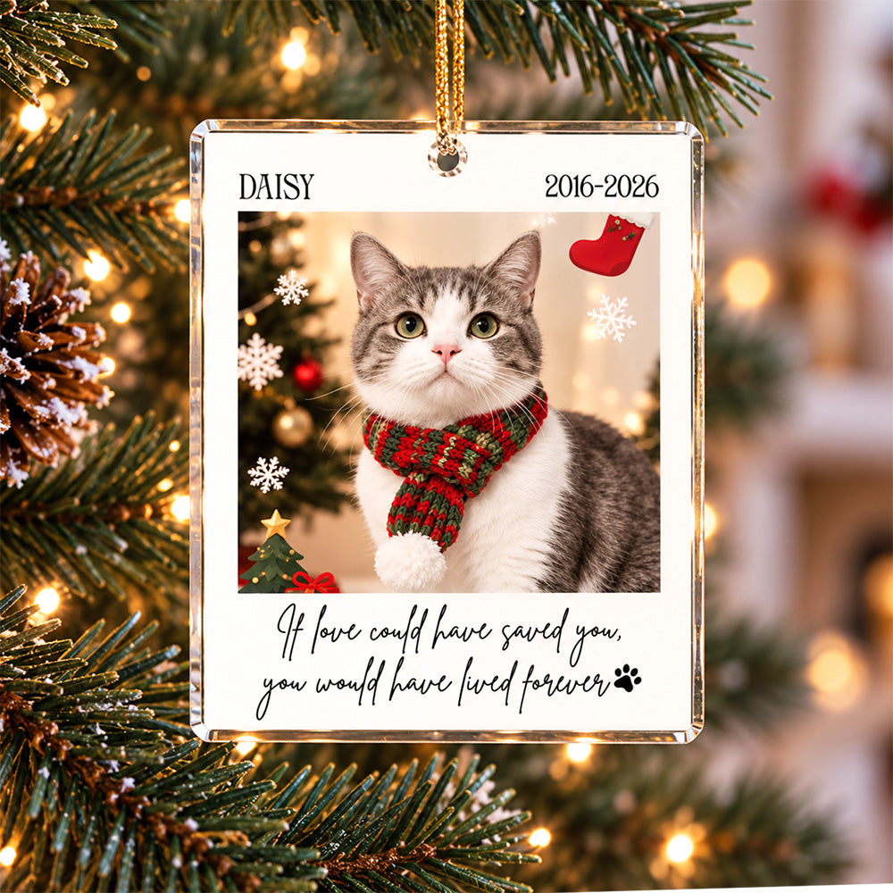 Custom Photo Forever In My Heart Acrylic Ornament Pet Loss Christmas Gifts LM32 670199