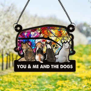 You & Me And The Dog Camping Suncatcher Ornament Personalized Gift TH10 891551