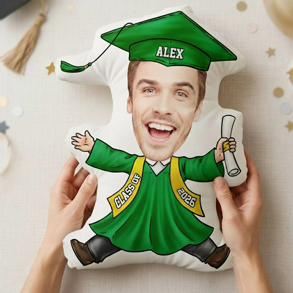 Custom Funny Face Class of 2026 Graduation Shaped Pillow, Senior Gift LM32 899337