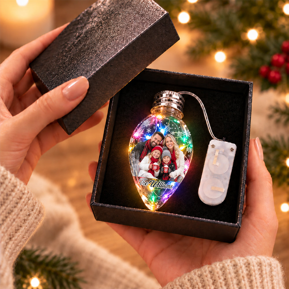 Custom Photo Christmas Together Family Chili Bulb LED Light HO82 904086