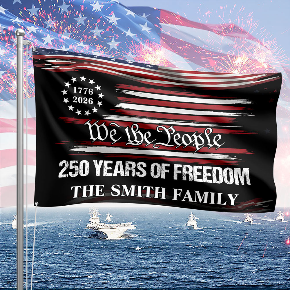 Custom Family Name We The People 250 Years USA Banner House Flag HA75 920572