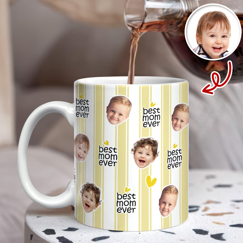 Custom Baby Face Best Mom Ever Print Full Mug - Personalized Gift for Mom, Grandma LM32 669021