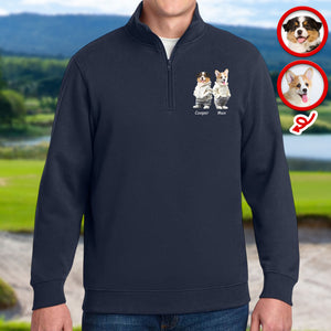 Custom Photo Cute Dog Cat Printed Quarter Zip Sweater Gift For Dog Cat Lovers HA75 898612